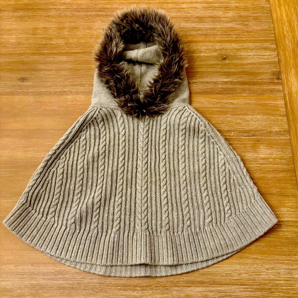 GAP Toddler Girls' Faux Fur Hooded Poncho